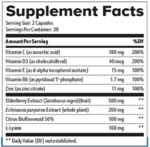 Herpafend Supplement Facts