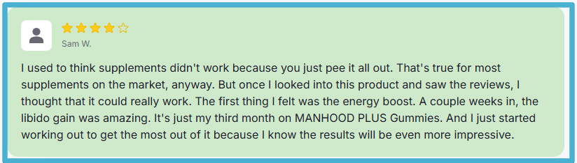 Manhood Plus -Gummies- Customer reviews