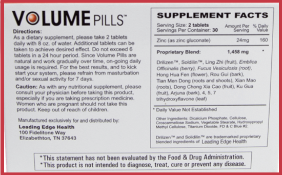 Volume-Pills Supplement Facts